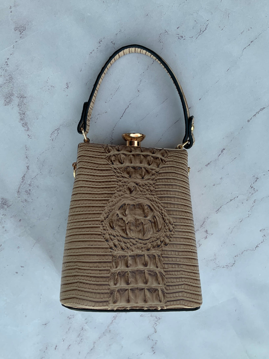 Tiffany Handbag - Snakeskin Brown