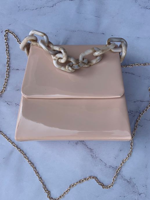 Colette Handbag - Nude Patent